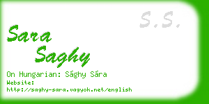sara saghy business card