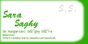 sara saghy business card